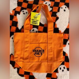 Trader Joe's Halloween Mini Canvas Tote Bag 🎃🧡